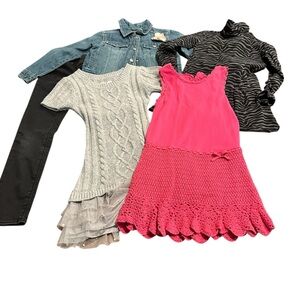 Gymboree Justice & Gap Girl’s Dresses, Pant & Denim Jacket Bundle Size 6-7